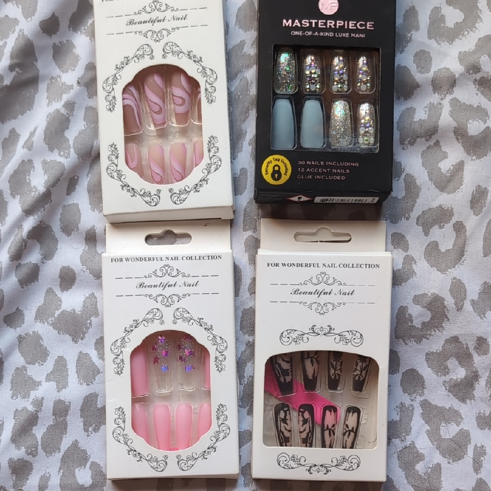 Kiss Nail Collection - Pink, Black, Blue, Silver